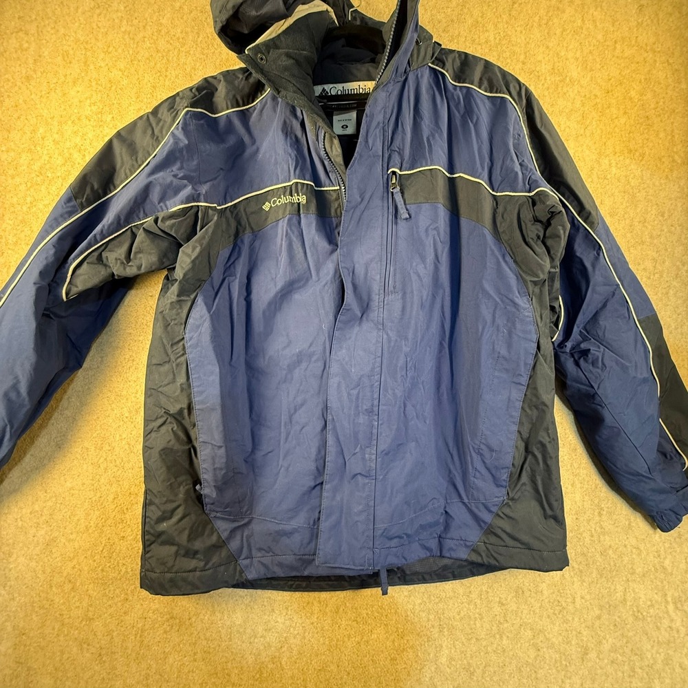 Columbia Sportswear Mens Blue Navy Hooded Winter Jacket Coat Size M